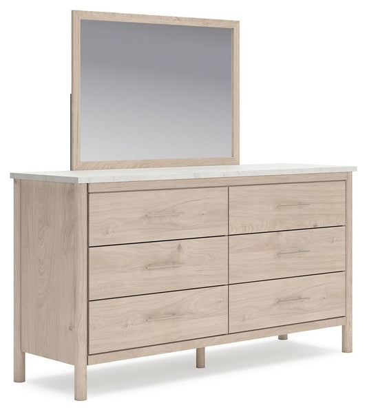 Cadmori Upholstered Panel Bed With Mirrored Dresser Signature Design by Ashley®