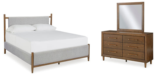 Lyncott Upholstered Bed With Mirrored Dresser Signature Design by Ashley®