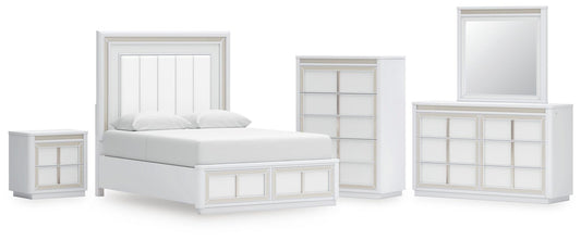 Chalanna Upholstered Storage Bed, Dresser, Mirror, Chest And Nightstand Signature Design by Ashley®