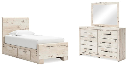 Lawroy Panel Bed With Storage, Dresser And Mirror Benchcraft®