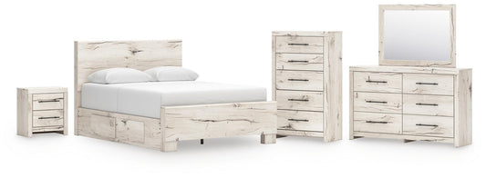 Lawroy Panel Bed With Storage, Dresser, Mirror, Chest And Nightstand Benchcraft®