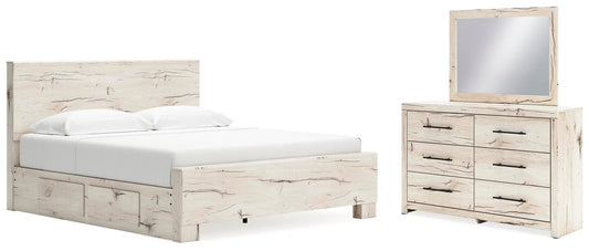 Lawroy Panel Bed With Storage, Dresser And Mirror Benchcraft®