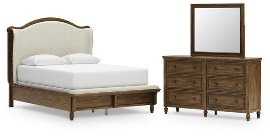 Sturlayne Upholstered Panel Bed, Dresser And Mirror Benchcraft®
