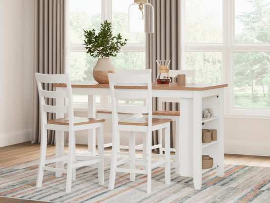 Gesthaven Counter Height Dining Table and 4 Barstools Signature Design by Ashley®