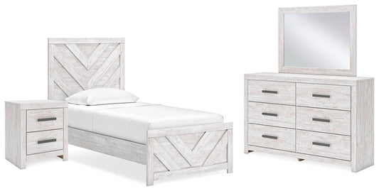 Cayboni Panel Bed With Mirrored Dresser And Nightstand Signature Design by Ashley®
