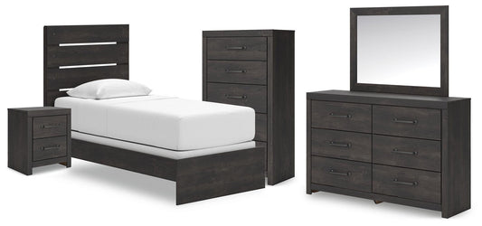 Hollivern Panel Bed, Dresser, Mirror, Chest And Nightstand Signature Design by Ashley®