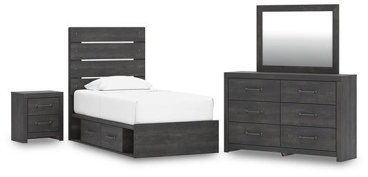 Hollivern Panel Storage Bed, Dresser, Mirror And Nightstand Signature Design by Ashley®
