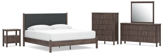 Pamytta Upholstered Panel Platform Bed, Dresser, Mirror, Chest And Nightstand Signature Design by Ashley®