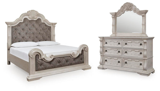 Bruchandi Upholstered Panel Bed With Mirrored Dresser Signature Design by Ashley®