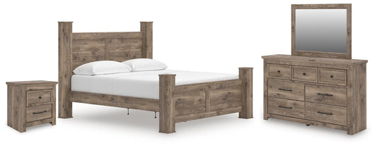 Rusticott Poster Bed, Dresser, Mirror And Nightstand Signature Design by Ashley®