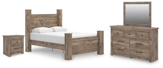 Rusticott Poster Bed With Mirrored Dresser And Nightstand Signature Design by Ashley®