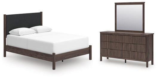 Pamytta Upholstered Panel Bed, Dresser And Mirror Signature Design by Ashley®