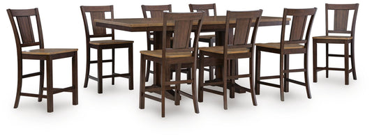 Anixburg Counter Height Dining Table and 8 Barstools Signature Design by Ashley®