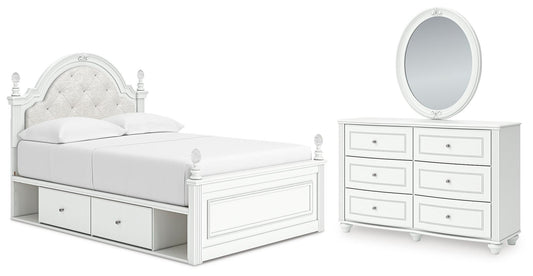 Kozlani Upholstered Panel Storage Bed, Dresser And Mirror Signature Design by Ashley®