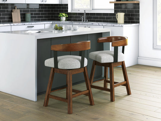 Ralene UPH Swivel Barstool (2/CN) Signature Design by Ashley®