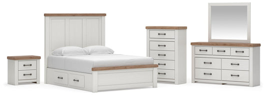 Savonport Panel Bed With Storage, Dresser, Mirror, Chest And Nightstand Benchcraft®