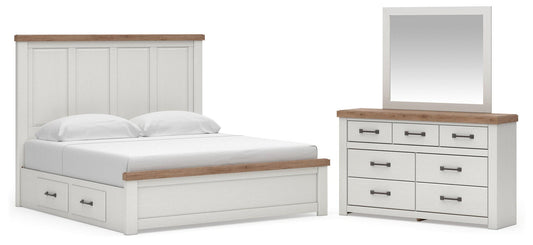 Savonport Panel Bed With Storage, Dresser And Mirror Benchcraft®