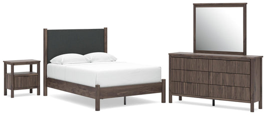 Cadmori Upholstered Panel Platform Bed, Dresser, Mirror And Nightstand Signature Design by Ashley®