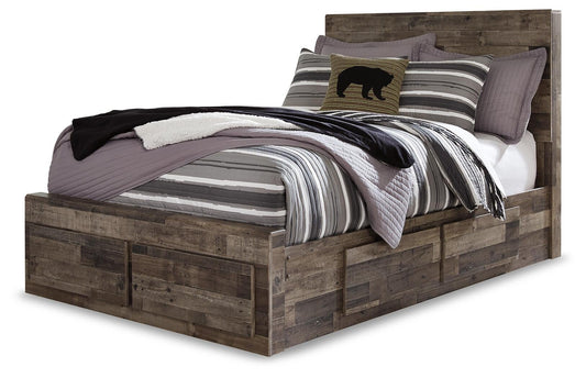 Derekson Panel Bed With 6 Storage Drawers With Mirrored Dresser Benchcraft®