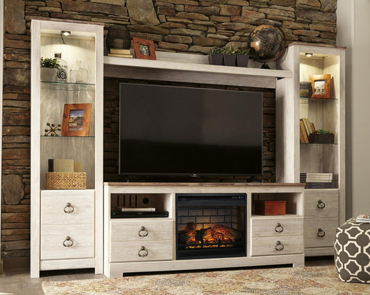Willowton 4-Piece Entertainment Center with Electric Fireplace Signature Design by Ashley®