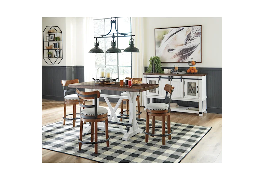 Valebeck Counter Height Dining Set with 6 Barstools Ashley