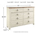 Willowton Six Drawer Dresser Signature Design by Ashley®