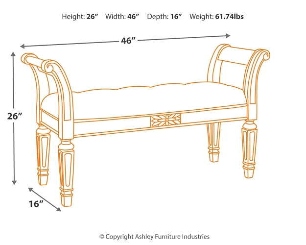 Realyn Accent Bench Signature Design by Ashley®