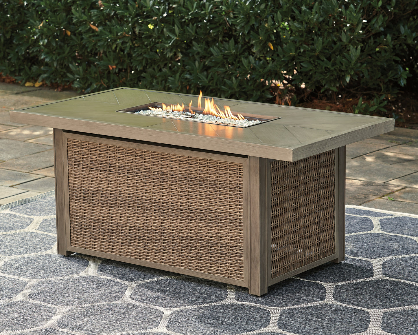 Beachcroft Rectangular Fire Pit Table Signature Design by Ashley®
