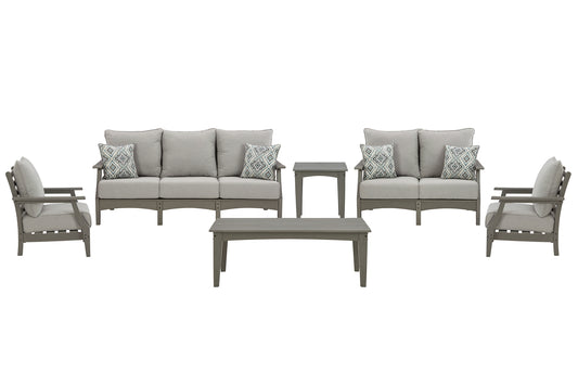 Visola Outdoor Sofa and Loveseat with 2 Lounge Chairs and End Table Signature Design by Ashley®