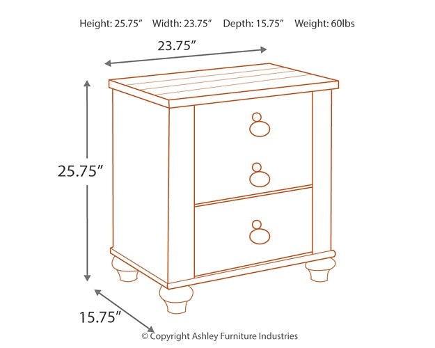 Willowton Two Drawer Night Stand Signature Design by Ashley®