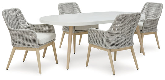 Seton Creek Outdoor Dining Table and 4 Chairs Signature Design by Ashley®
