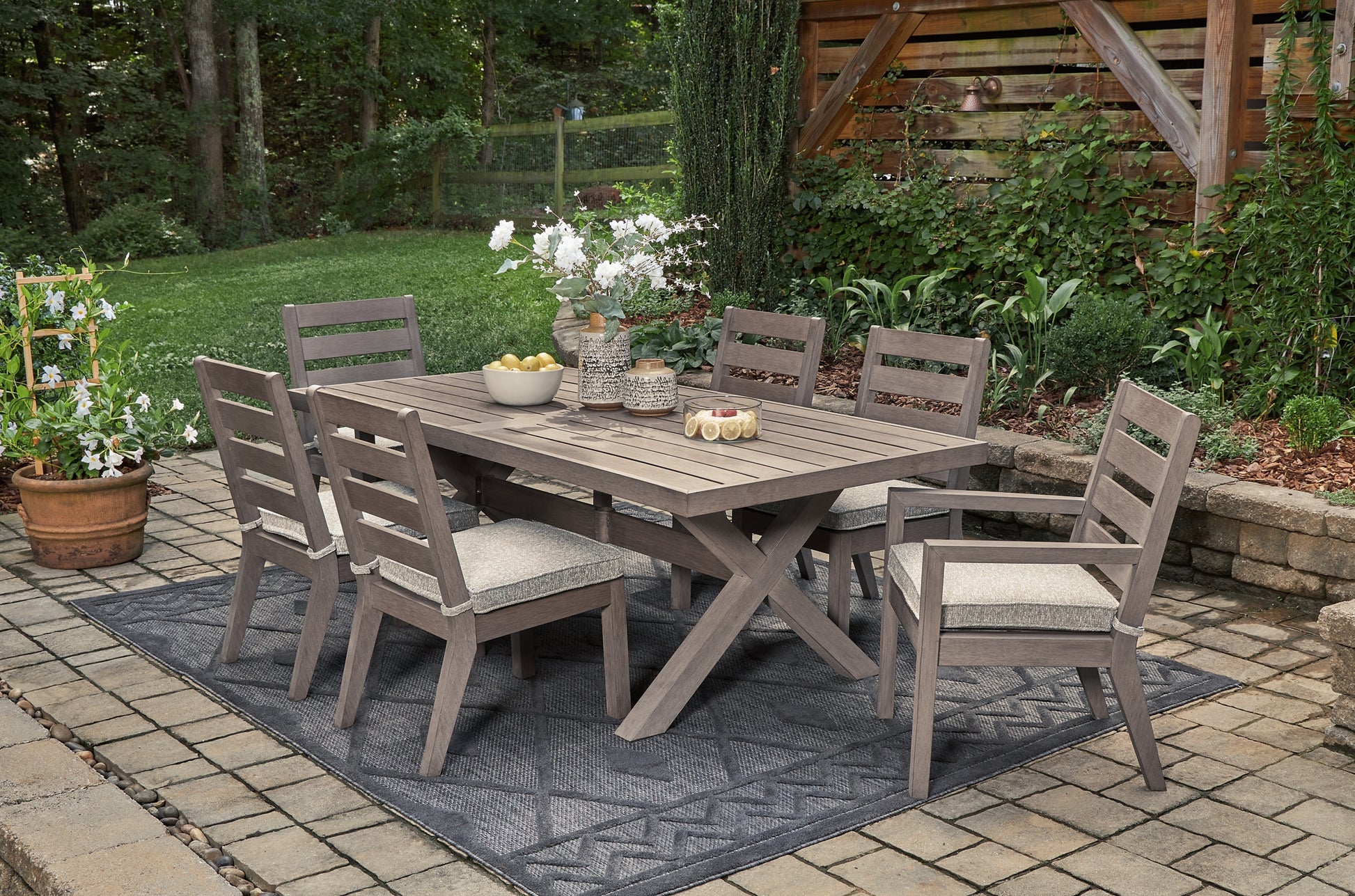 Hillside Barn Outdoor Dining Table and 6 Chairs Signature Design by Ashley®