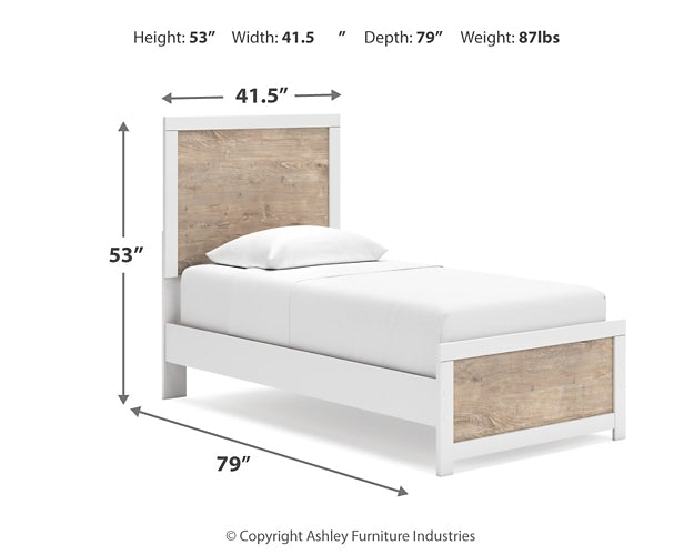 Charbitt Twin Panel Bed with Mirrored Dresser Signature Design by Ashley®