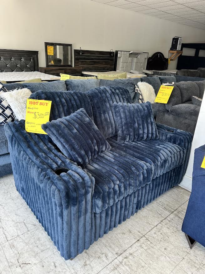 New Blue Cuddle Loveseat Only Trading Post
