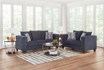 1900 Navy Sofa and Loveseat DELTA FURNITURE