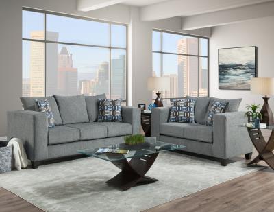 1900 Pewte Sofa and Loveseat DELTA FURNITURE