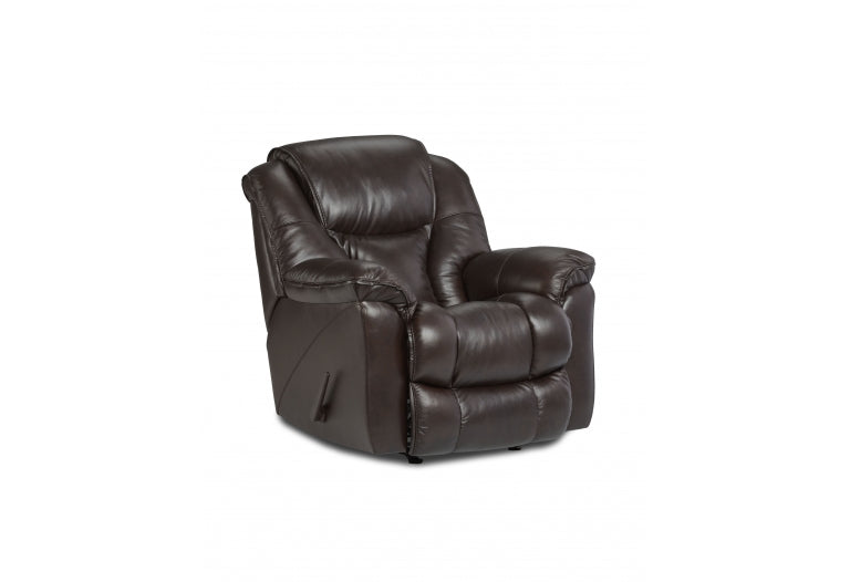 Coffebean Cowhide Lea Rocking Recliner HomeStretch