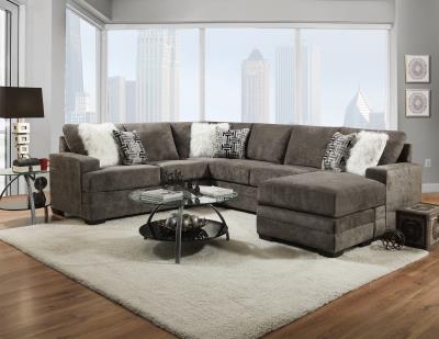 2760 Charcoal Sectional Stationary with Chaise End DELTA FURNITURE