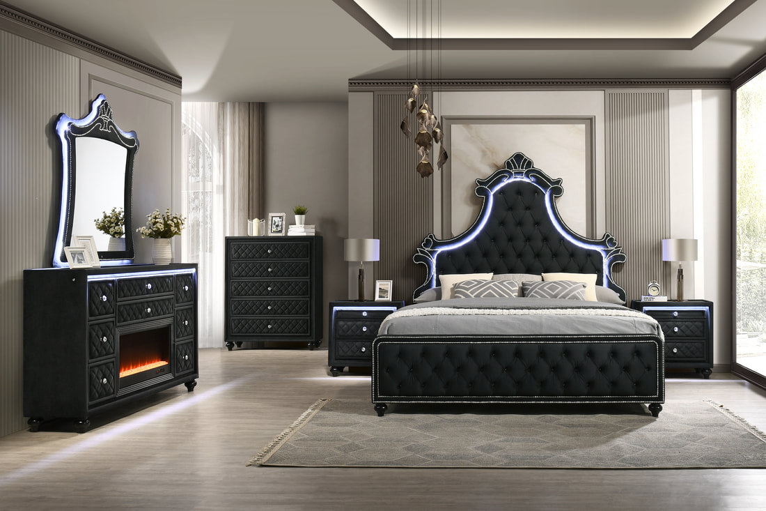 Majesty 2 Black Bedroom Set Happy Homes