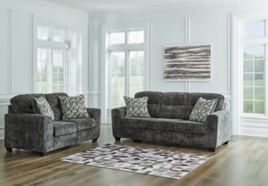 Lonoke Gunmetal Sofa and Loveseat Ashley Furniture