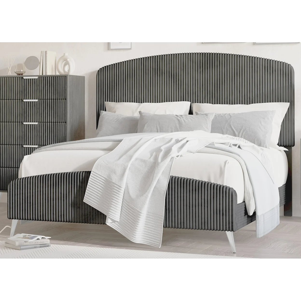 Contemporary Kailani Upholstered Bedroom Set New Classic Furniture