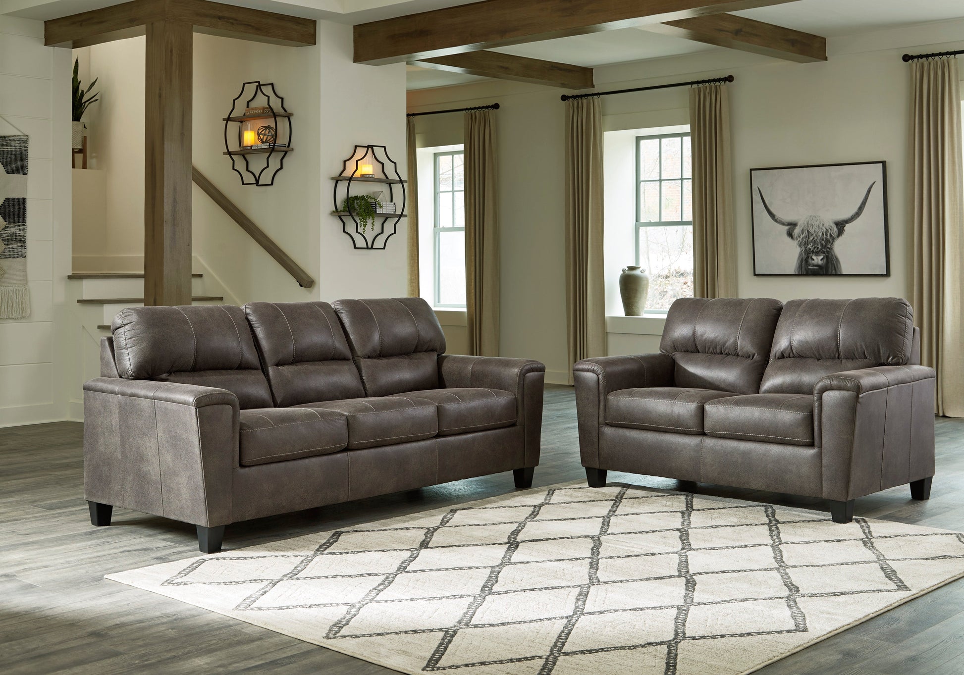Navi Smoke Sofa and Loveseat Ashley Furniture
