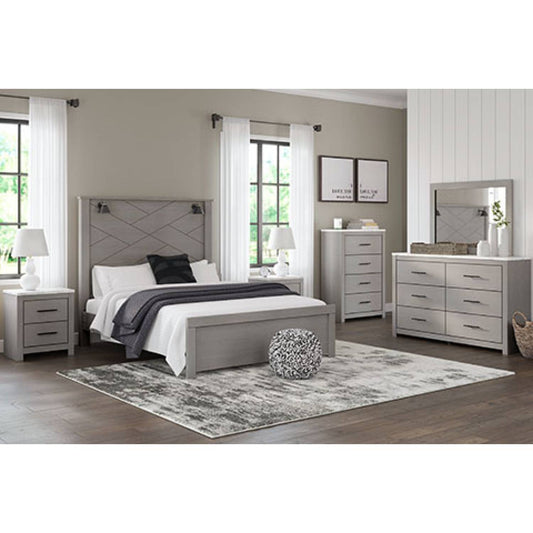 Cottonburg Panel Bed with Mirrored Dresser, Chest and Nightstand Signature Design by Ashley®