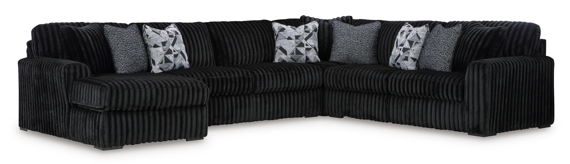 Midnight Madness LSF Chaise 4 Piece Black Ashley Furniture
