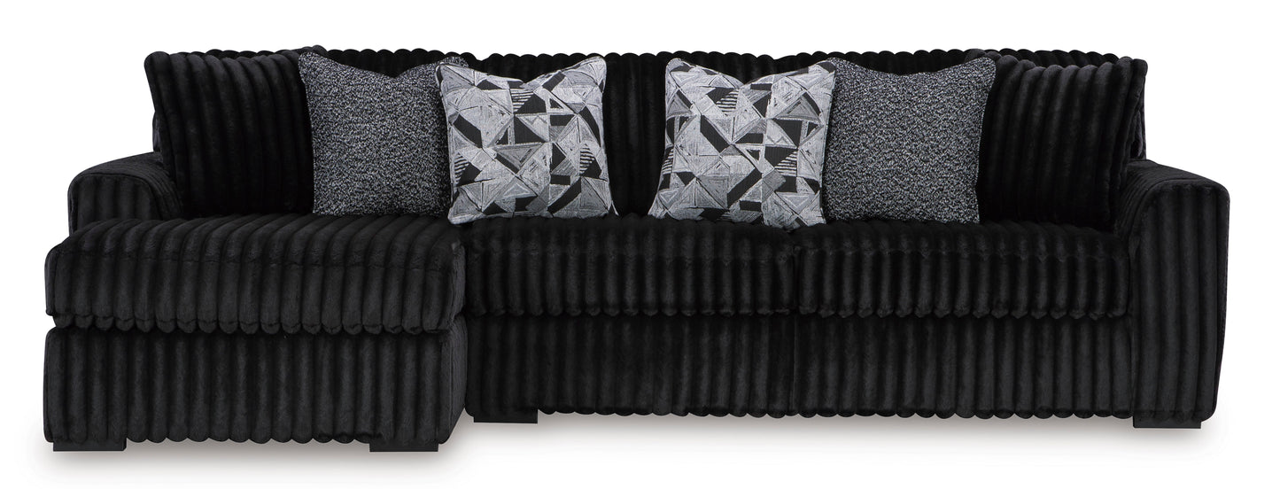 Midnight Madness LSF Chaise 2 Piece Black Ashley Furniture