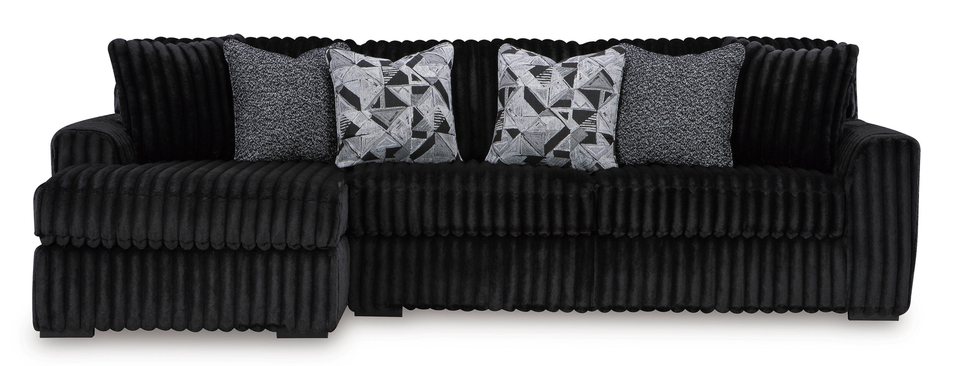 Midnight Madness LSF Chaise 2 Piece Black Ashley Furniture
