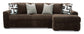Midnight Madness RSF Chaise 2 Piece Chocolate Ashley Furniture