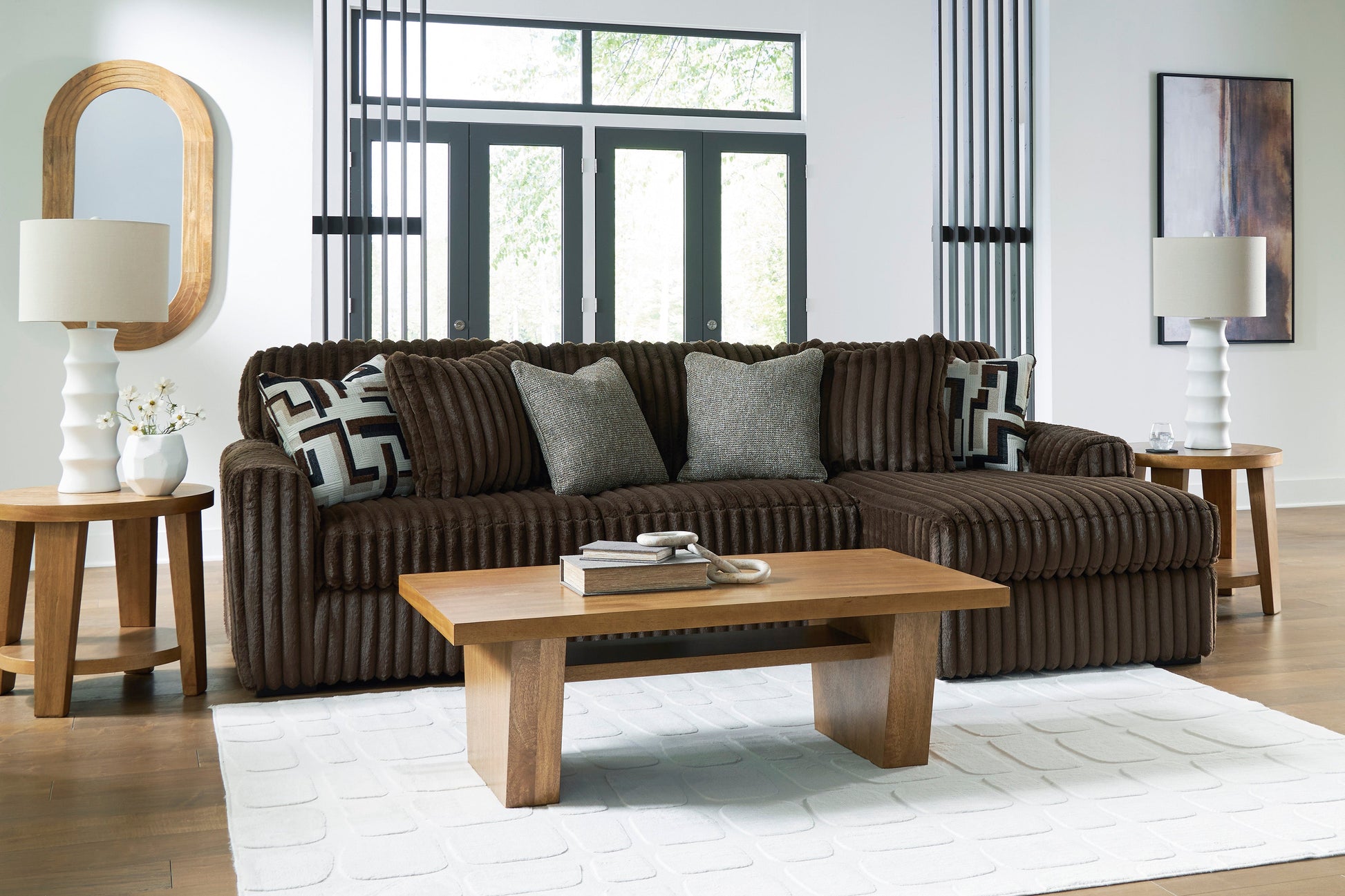 Midnight Madness RSF Chaise 2 Piece Chocolate Ashley Furniture