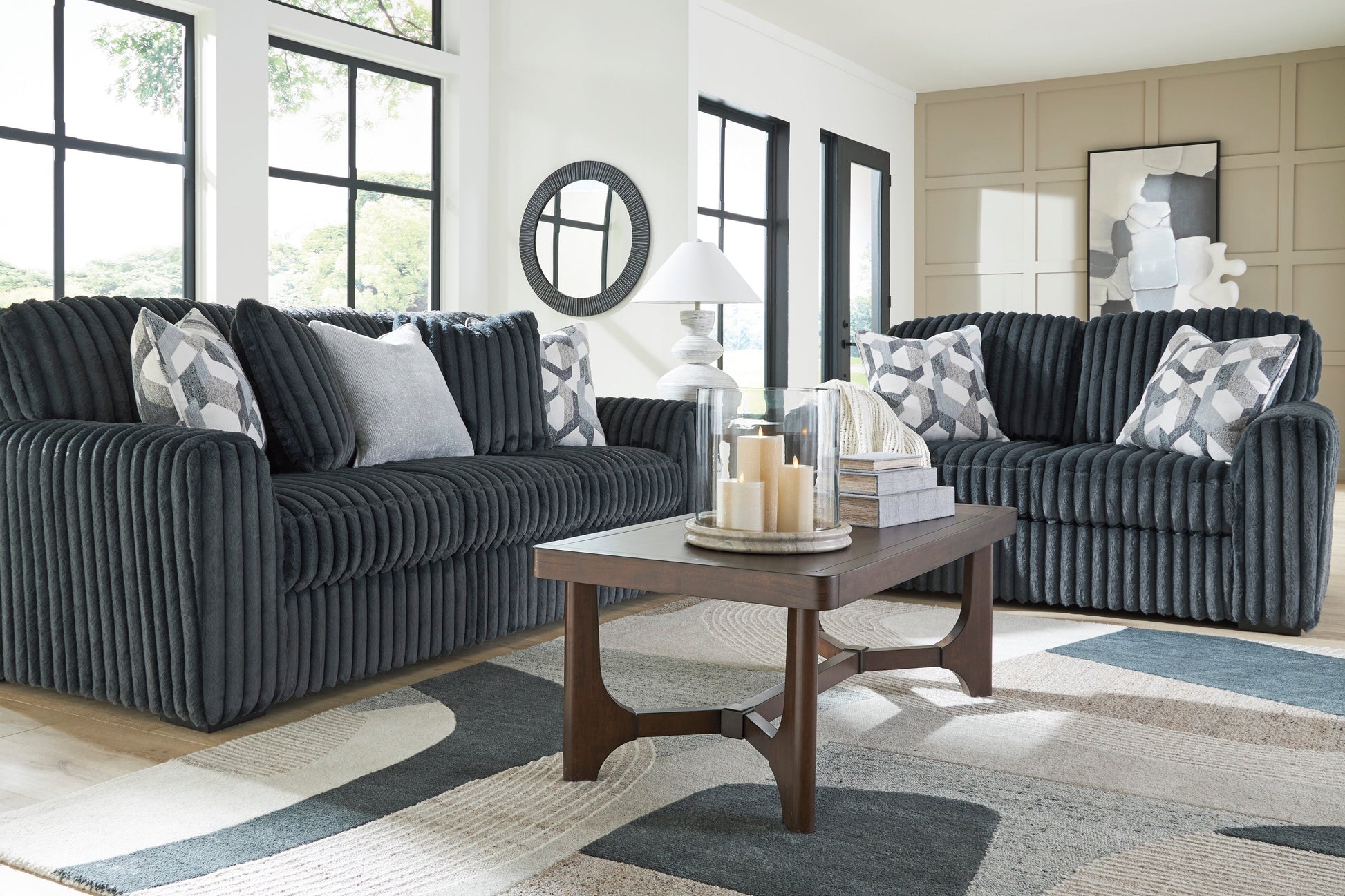 Midnight Madness Sofa Loveseat Grey Ashley Furniture