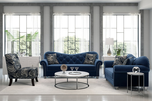 Bing Indigo 8785 Three Piece Living Room Set Hughes Furniture